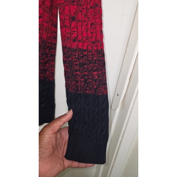 Tommy Hilfiger Women's XXL Red & Black Cable Knit Cotton Sweater Long Sleeve Gra - Picture 6 of 6